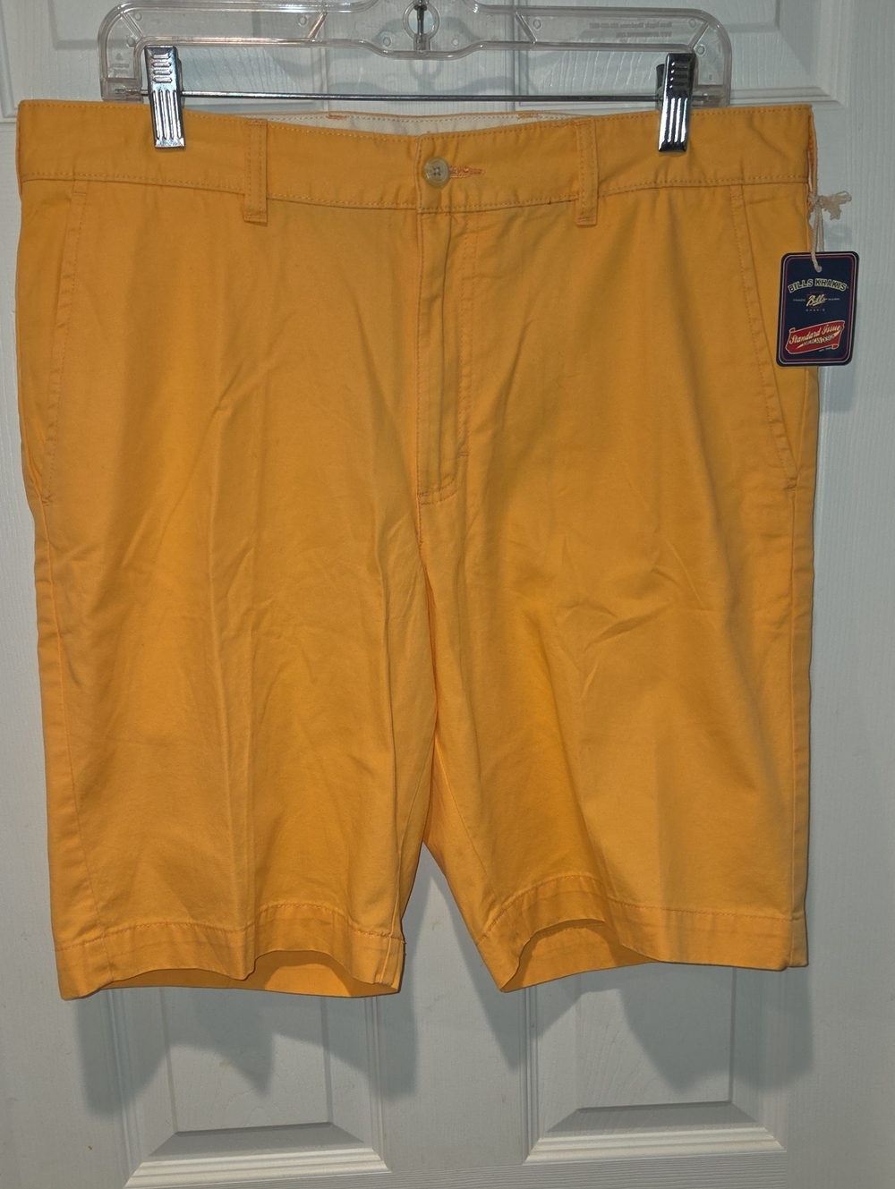 (New) Bill's Khakis Men's Casual Chino Shorts in Orange - 35"W×20"L.